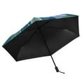 thumbnail image 4 of Blue Hydrangeas All Weather Umbrella Triple Folding Parasol 6 Ribs UV Protection Portable, 4 of 8