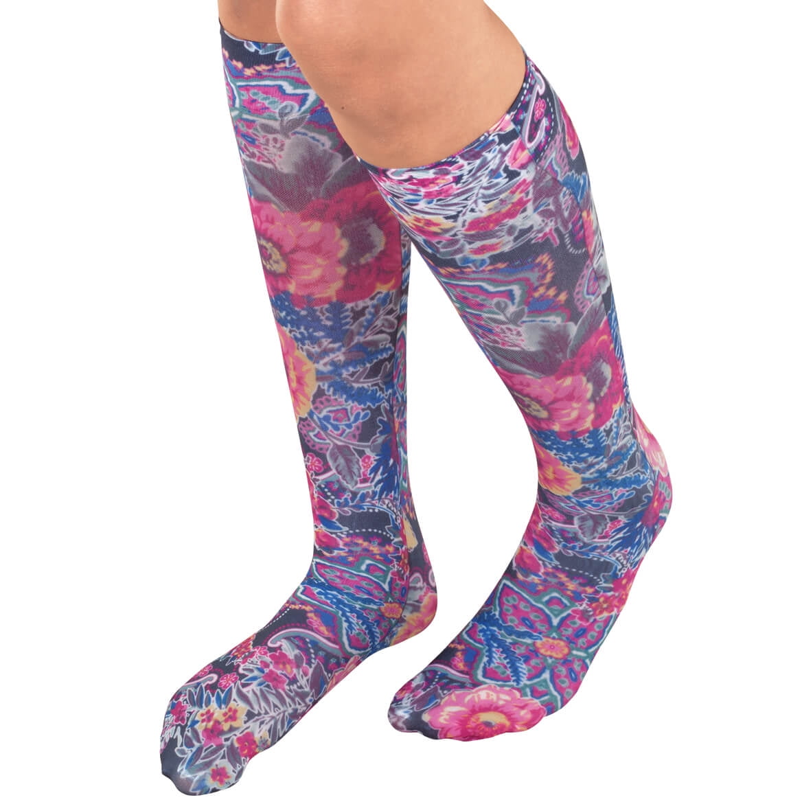Celeste Stein Compression Socks 20-30mmHg, Fuchsia Floral, Queen