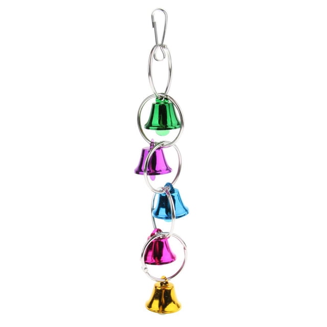 Columpio para loros de juguete, percha para pájaros, columpios colgantes, jaula con campanas, suministros para pájaros