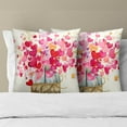 thumbnail image 3 of Valentines Day Pillow Covers 18x18 Inch Valentines Pillow Covers Set of 2 Pink Heart Love Floral Throw Pillows Cover Anniversary Decorative Farmhouse Linen Cushion Covers for Home Sofa Couch Bed, 3 of 6