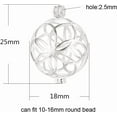 thumbnail image 2 of ABPETE 925 Sterling Silver Flower Pearl Cage, Openable Hollow Cage Lockets Pendant Cage, Charm Pendants for DIY Necklace Jewelry Making Women's Gift(white Gold), 2 of 7