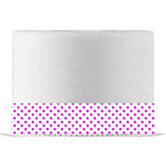 White and Hot Pink Polka Dot Edible Cake Decoration Ribbon -6 Slim Strips