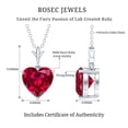 thumbnail image 5 of Rosec Jewels Certified Lab Grown Ruby Heart Pendant Necklace (2 Carat, 8mm, AAAA Quality) - with Chain - Ready to Gift for Women, 10K White Gold, 5 of 6