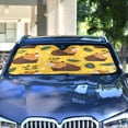 thumbnail image 4 of Windshield Sun Shade for Cars, 55"x27.6" Foldable Car Sun Shade with Aluminum Foil Bubble Heat Insulation, UV Protection for Sedan/SUV/Truck,Capybaras, 4 of 8
