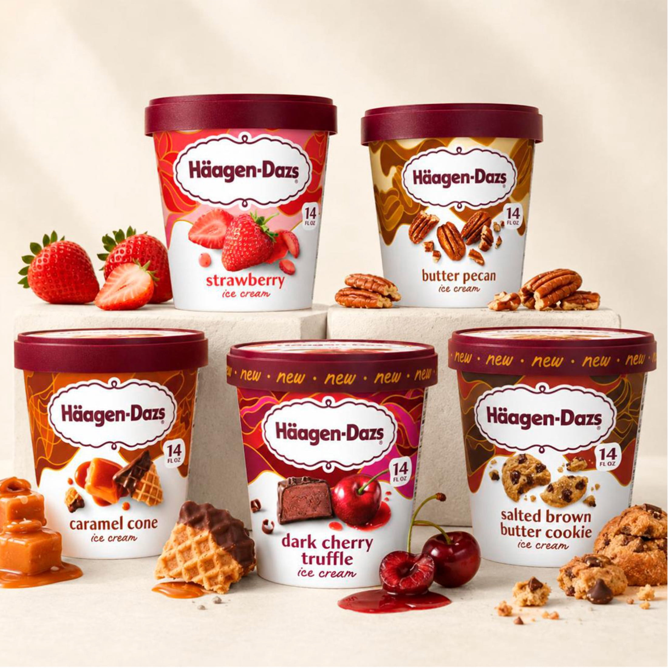 Haagen Dazs Chocolate Peanut Butter Ice Cream, Gluten Free, Kosher, 14 oz