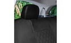 FH Group Ultra Modern Quilted Leatherette Car Seat Covers, Universal Fit Black Full Set with Air Freshener