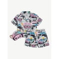 thumbnail image 5 of Justice Girls x Nascar Short Sleeve Button Top, Shorts and Eye Mask Pajama Set, 3-Piece, Sizes 5-18, 5 of 5