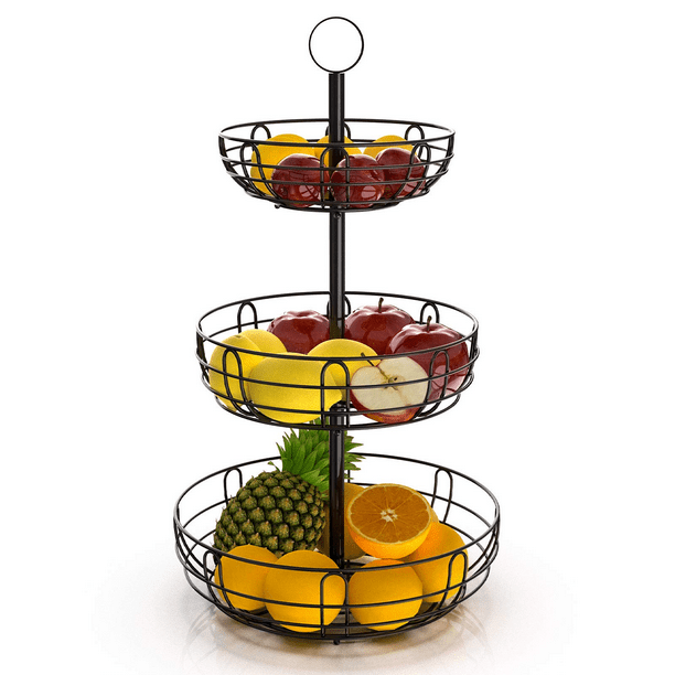 3Tier Countertop Fruit Basket Vegetables Bowl Storage Holder