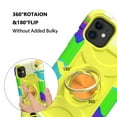 thumbnail image 4 of iPhone XR Case with 360° Rotating Metal Ring Kickstand Holder [Work with Magnetic Car Mount], Allytech Heavy Duty PC & Silicone Anti-Scratch Impact Resistant Case for iPhone xr, Rainbow Green, 4 of 6