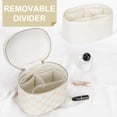 thumbnail image 5 of Checkered Makeup Bag Vanity Case with Divider Travel Toiletry Bag Women  Bag Makeup Organizer Case, 5 of 7