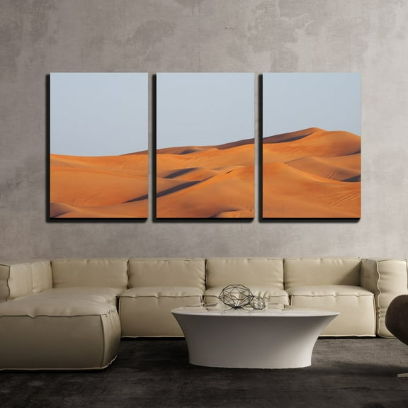 wall26 - 3 Piece Canvas Wall Art - Sand Desert - Modern Home Art Stretched and Framed Ready to Hang - 24"x36"x3 Panels