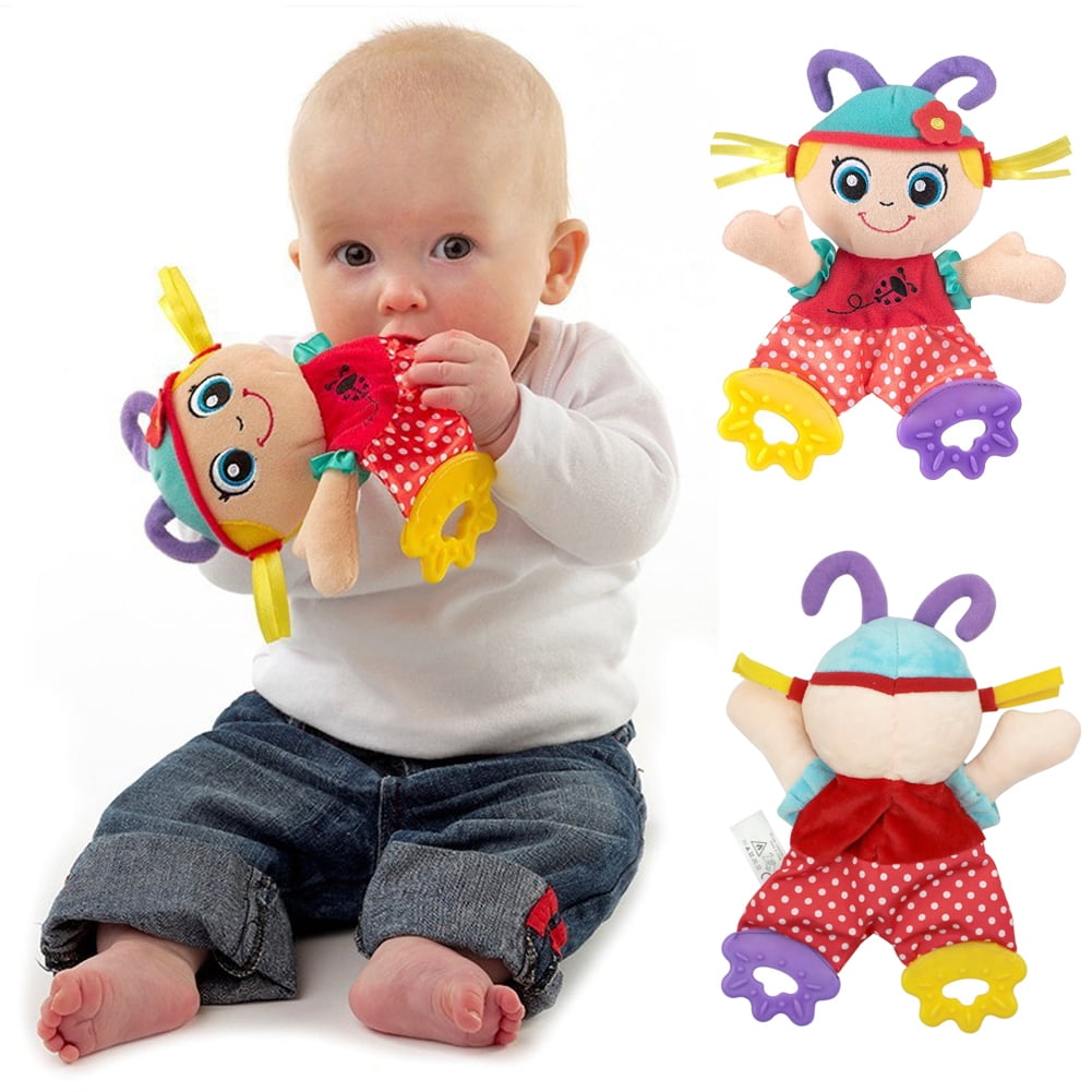 BIOSA Baby Infant Cute Plush Toy Comfort Towel with Sound Paper and Teether Girl