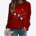 thumbnail image 2 of Women Valentines Sweatshirts Arrow Heart Romantic Graphic Shirts Long Sleeve Crewneck Pullover Tops, 2 of 3