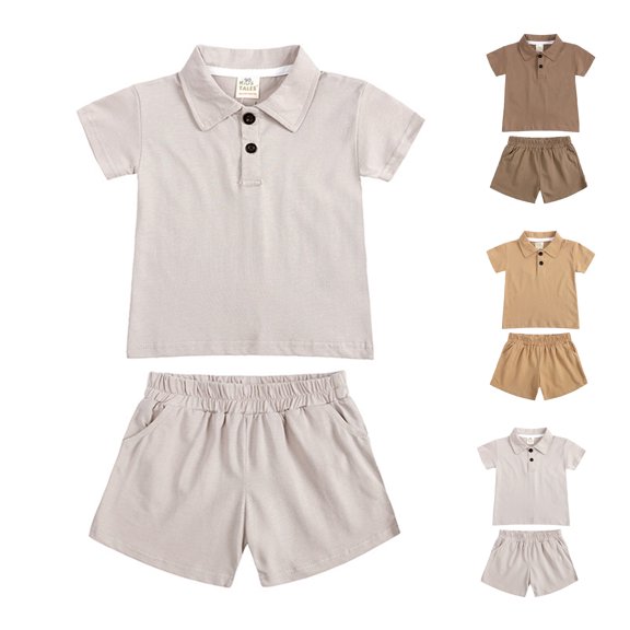 WELOIJEVBE Boys Summer Outfits Casual Child Boys Spring Summer Short Sleeve T-Shirt and Shorts Boys Clothes 7-8 Years