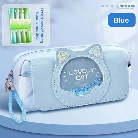 Kawaii Quicksand Pencil Large Capacity Multifunctional Pen Box Cute Storage Bag School Office Supplies Stationery