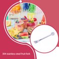 thumbnail image 4 of Inteprter Tenedor de fruta Postre Ensalada Tenedores Hogar Cocina Vajilla Restaurante Pastel de cumpleaños Snack Bar Cocinar Plata / Cristal Type3 NO3, 4 of 6