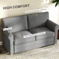 thumbnail image 4 of HOMCOM 59" Loveseat Sofa for Bedroom, 2-Seater Couch, Med Grey, 4 of 10