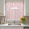 thumbnail image 2 of Easter Rabbit Swag Curtains Valance & Tier Set, Cute White Bunny Carrots Pink Background 3 Pcs Set Kitchen Swag Valances and Tiers 36 Inch Length Rod Pocket Curtain Drapes for Bedroom, 2 of 9