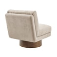 thumbnail image 5 of NPD Furniture Zenda Fabric Swivel Accent Chair w/ Wooden Base in Beige, 5 of 15