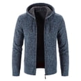 thumbnail image 4 of Chaqueta tipo cárdigan con cremallera y forro polar con capucha para otoño e invierno para hombre, 4 of 6