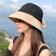 thumbnail image 4 of LinYooLi Women's Sun Hats with Wide Brim Floppy Beach Hat Packable Breathable with Bowknot for Summer Vacation, 4 of 5