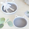 thumbnail image 4 of BEADCEST Blanket Baskets Cloth Basket Light Grey Clothes Storage 1Set, 4 of 5