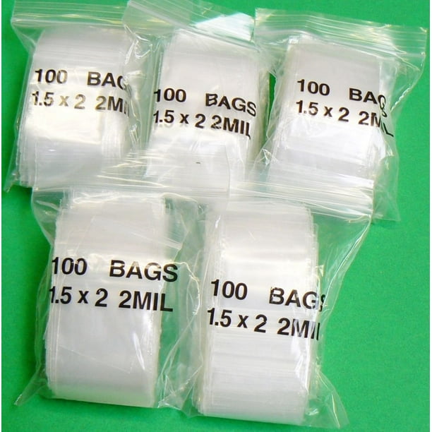 Download 500 SMALL ZIPLOCK BAGS 2MIL CLEAR POLY BAG 1-1/2" X 2 ...