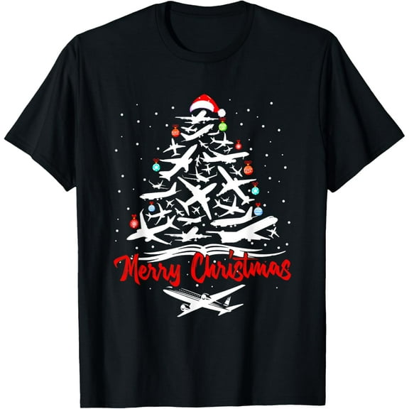 Airplane Christmas Tree tshirts T-Shirt tee