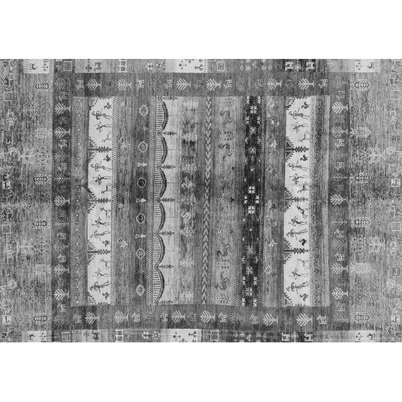 Ahgly Company Indoor Rectangle Abstract Gray Modern Area Rugs, 2' x 5'