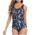 thumbnail image 4 of Trajes de Baño de Bikini de Mujer, Traje de Baño de Ajuste Apretado con Cremallera Impresa, Sexy Beach One-Piece, 4 of 7