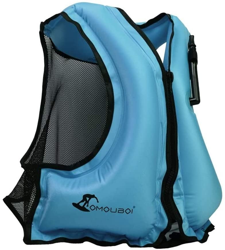 X-Lounger Inflatable Life Jacket Snorkel Vest for Snorkeling Swimming Water S... 