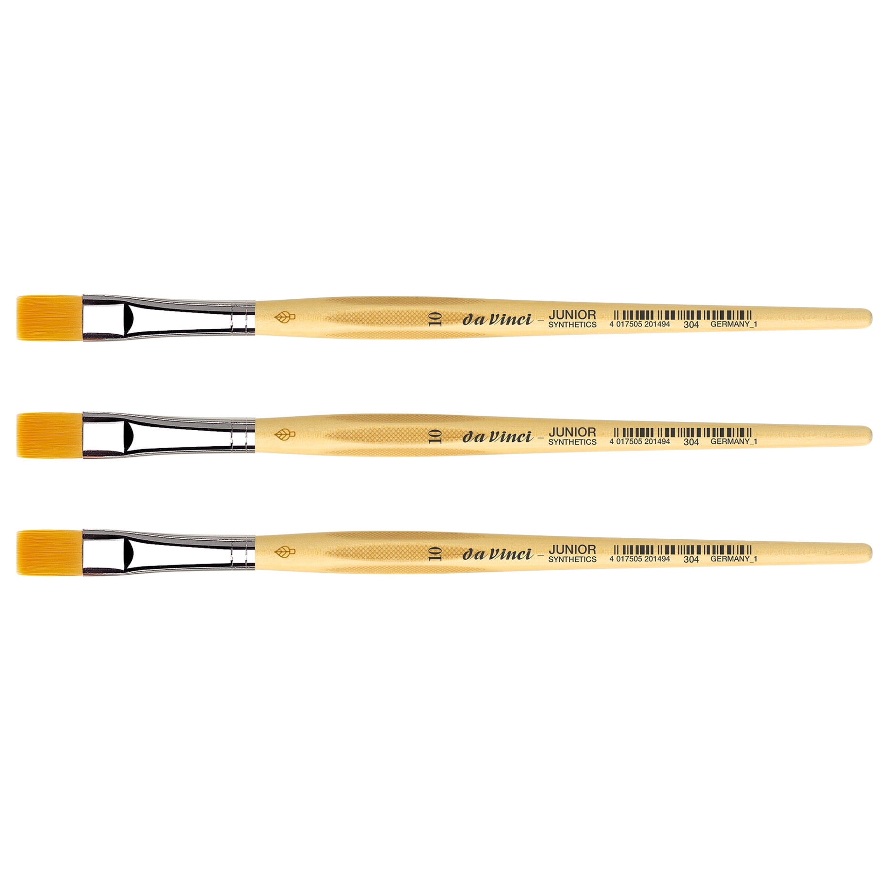 da Vinci JUNIOR Synthetics Student Brush, Synthetic, Tempera, Round, Series 304, Size 10, Pack of 3