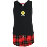 5 More Minutes Girl's Smiley Tank Top and Shorts Sleep Set