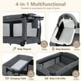 thumbnail image 4 of LINLUX Pack and Play w/ Bassinet & Changing Table, Baby Playard for Toddler, Newborn Crib Baby Bed,Gray, 4 of 7
