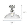 thumbnail image 3 of Better Homes & Gardens 12" Farmhouse Nickel Flush Mount Ceiling Light, Metal Base Clear Glass Shade, 3 of 10