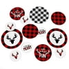 Big Dot of Happiness Prancing Plaid - Buffalo Plaid Christmas Party Circle Confetti - Holiday Party Decorations - Large Confetti 27 Count