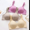 AMDWOV Bra with No Straps Woman's Printing Gathered together Daily Bra