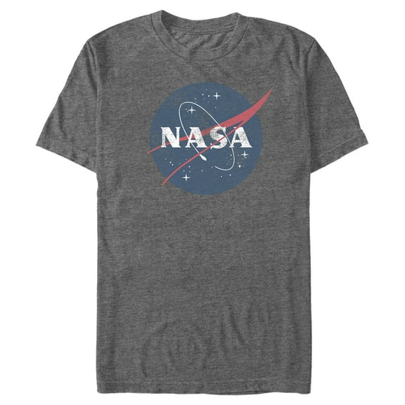 Men's NASA Faded Circle Logo Graphic Tee Charcoal Heather Large