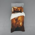 thumbnail image 1 of Ambesonne Fantasy Bedding Set 3 Pcs, Magician Evil Power, Twin, Orange Brown, 1 of 3