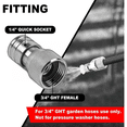 thumbnail image 3 of Garden Hose to Mini Power Washer Adapter-3/4 GHT to 1/4", Garden Hose Pressure Washer Attachment, Convert Water Hose to Power Washer Connector, Stainless Steel (Connector +5 Nozzle Set), 3 of 6