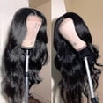 thumbnail image 3 of Wig Human Hair Pre-pull Bleach Knot With Baby Hair Glue Free Natural Black, 3 of 5
