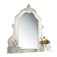 thumbnail image 2 of ACME Pearl Oval Mirror in Pearl White and Gold, 2 of 3