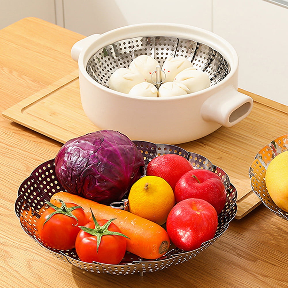 Steamer Basket Stainless Steel Vegetable Steamer Basket Folding Steamer Insert for Steaming Food