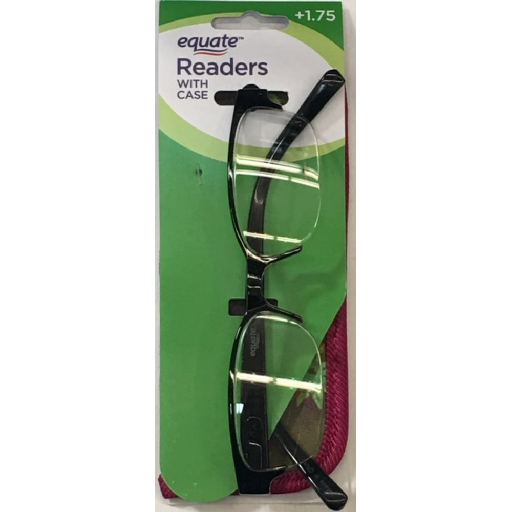 Equate Rose +1.75 Reading Glasses, Black