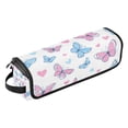 thumbnail image 2 of Hair Tool Organizer Bag with Heat Resistant Mat Removable Travel Storage Case for Hot Air Brushes Curling Irons Pink and Blue Butterflies, 2 of 8