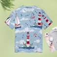 thumbnail image 4 of Lighthouse Sailboats Seagulls-1 Women's T-Shirt Short Sleeve T Shirts Tops Tee Ladies Loose T, 4 of 7