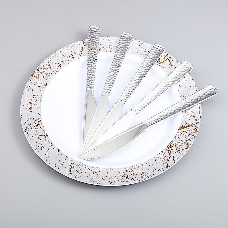 Balsacircle 24 Pcs 7 Inch Long Hammered Design Plastic Party