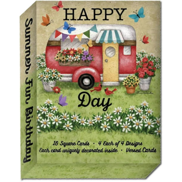 Summer Fun Birthday - Assorted Birthday Cards, Box of 16 - Walmart.com - Walmart.com