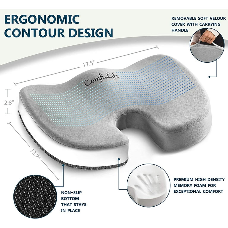 Comfy Life Seat Cushions, (Seat Cushion+Chair Cushion) Hip and Waist  Protection, Detachable Zip, Breathable Memory Foam,Anti Stress, Cushion  Seat for