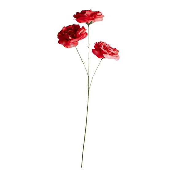 Artificial Flower Rose Real Looking Fake Roses for DIY Wedding Bouquets Centerpieces Arrangements Party Baby Shower Valentines Day Christmas Tree Decorations,1 Stem of 3-Headed Roses,dark red